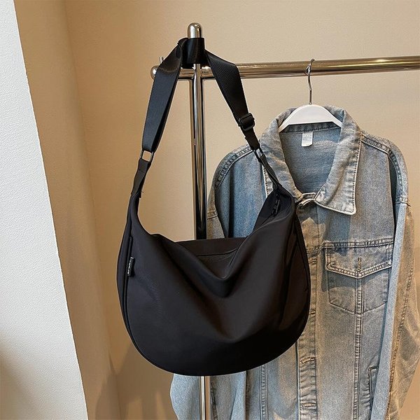 Bolso Bandolera De Nailon De Gran Capacidad Para Mujer, Moderno Y VersáTil, Informal, De Color Liso, Para Llevar Al Hombro.-image