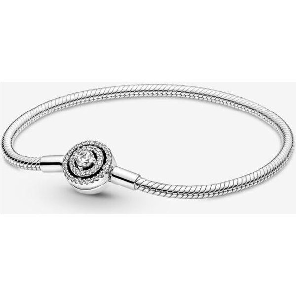 Popularna Bransoletka Ze Srebra PróBy 925 Dla Kobiet Z BłYszcząCą Gwiazdą, BiżUteria Diy, PasująCa Do Oryginalnych Modnych CharmsóW, Najlepszy Prezent 16Cm White-image