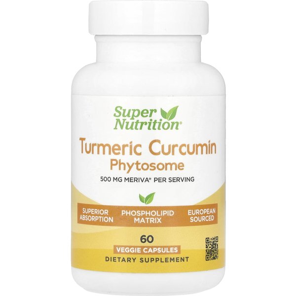Super Nutrition, Kurkumina Kurkumina Fitozom Meriva®, 500 Mg, 60 KapsułEk RośLinnych-image