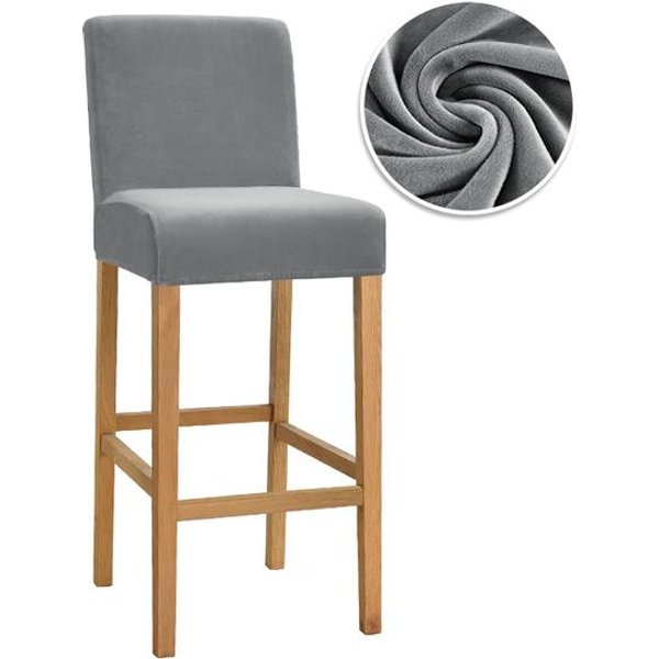 Fundas De Tela De Terciopelo Para Sillas De Bar EláSticas De Felpa Fundas Para Sillas De Comedor Lavables A MáQuina Fundas De Respaldo Corto Sillas Para Cocina Uso En El Hogar Hotel Banquete 1 Piece-image