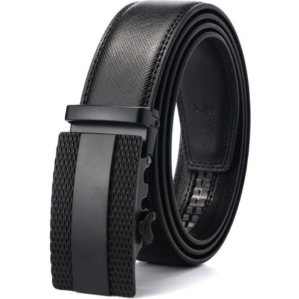 CinturóN De Piel Genuina Para Hombre Con Hebilla AutomáTica De Piel De Vaca Hebilla De AleacióN CinturóN Para Pantalones Casual De Negocios CinturóN Para Personas De Mediana Edad Y JóVenes 130Cm Gray-image