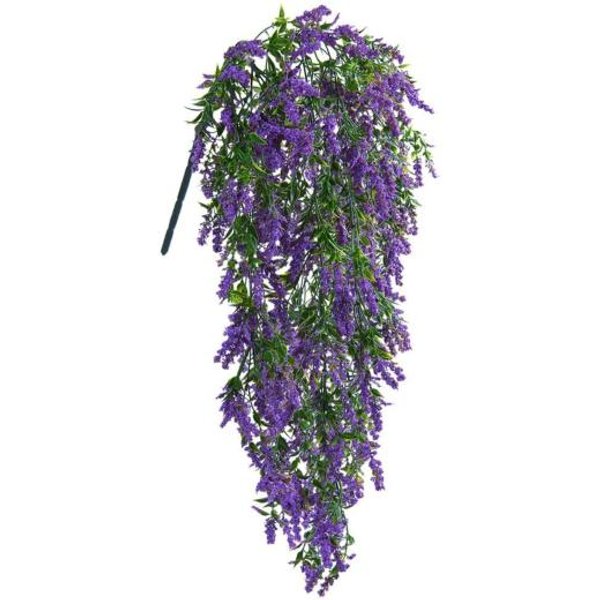 Flor De Lavanda Artificial Resistente A Los Rayos UV Guirnalda De Lavanda Colgante Plantas De Enredaderas De VegetacióN Artificial Para Interior Y Exterior-image