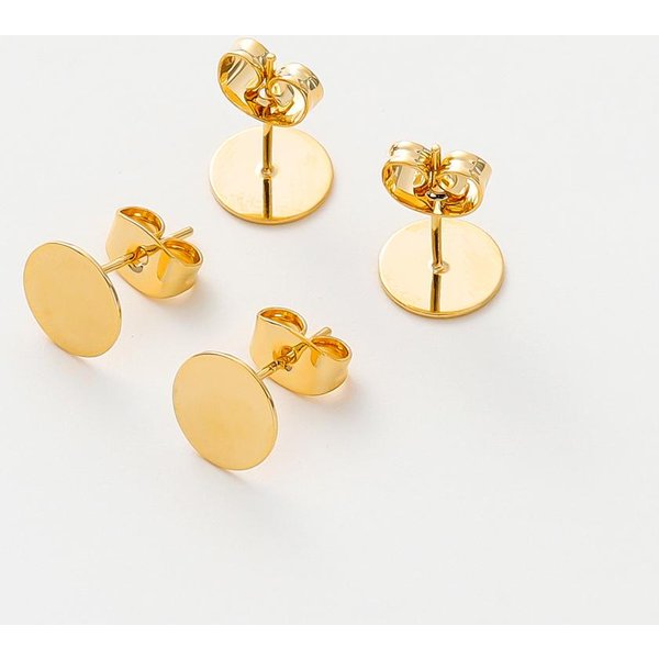 10 Sztuk 14K 18K PozłAcane Puste Sztyfty Do KolczykóW Bazy Z Zatyczkami Do KolczykóW Akcesoria Do Tworzenia BiżUterii DIY 6Mm-image