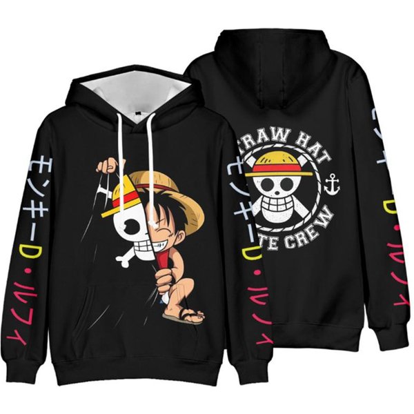 Anime ONE Piece Sudadera Con Capucha Para Hombre Y Mujer OtoñO Informal Sudadera Con Capucha De Moda Monkey D. Sudaderas Luffy Sudadera Hip Hop Ropa L-image