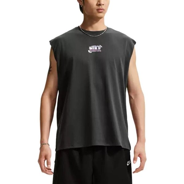 Chaleco Informal Sin Mangas De Cuello Redondo Deportivo Nike Para Hombre Tops IW1197060 M Black-image
