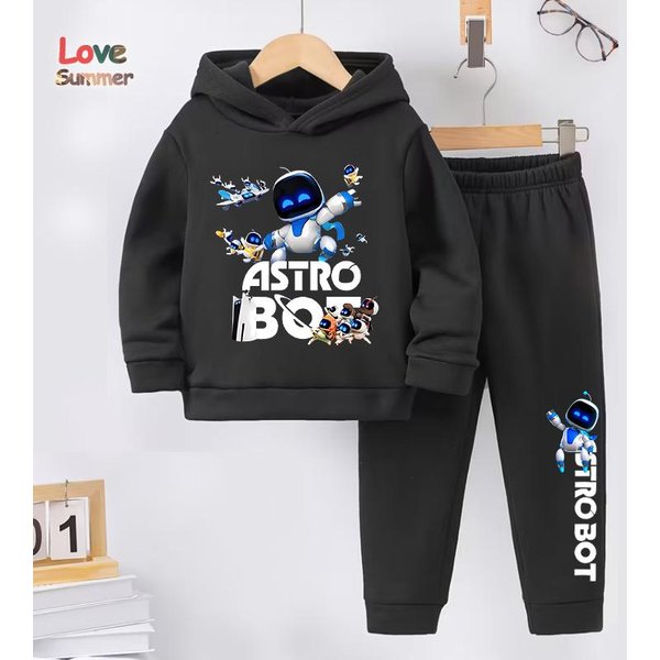 2 Szt. Zestaw Bluzy ChłOpięCej Astro Bot Z DłUgim RęKawem, Spodnie 2 Szt. Sportowy Zestaw Bluzy Z Kapturem, Idealny Na Co Dzień Na ZewnąTrz 120CM-image