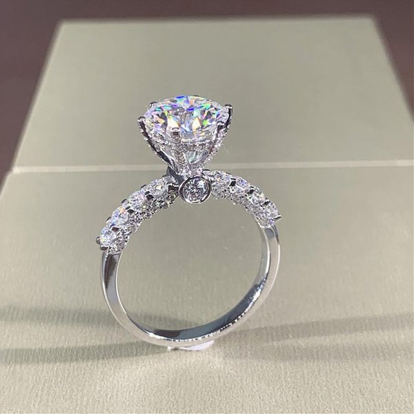 Huitan Anillos De Boda De Nuevo DiseñO Para Mujer Chapados Con Circonita CúBica AAA Moda Accesorios Para El Dedo De Dama JoyeríA 9 Gray-image