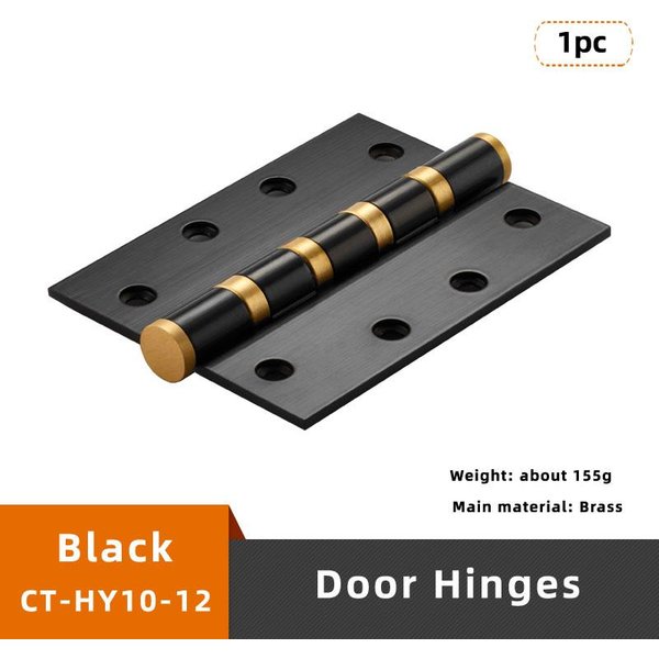 Bisagra De Puerta De LatóN Macizo 4 Pulgadas Cepillado Puerta De Madera Pesada 3Mm De Espesor Bisagras Con Rodamiento Accesorios Para Muebles Dorado O Negro Opcional-image