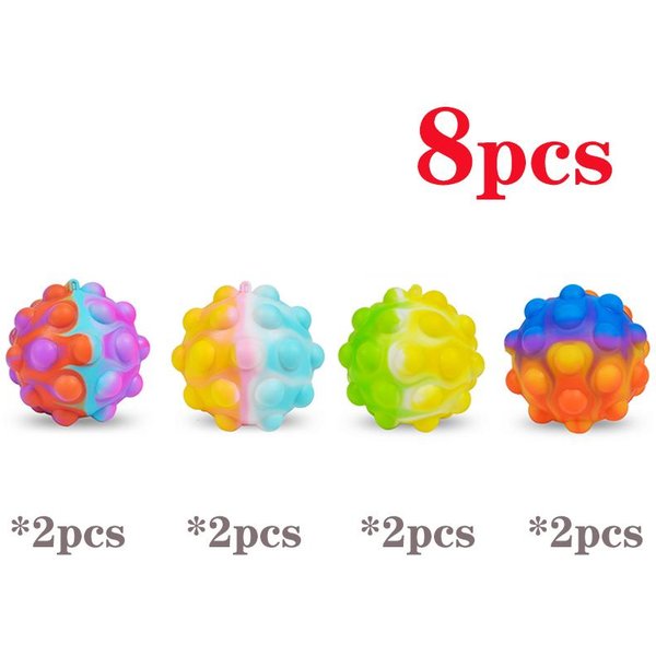4-12 Szt. PiłEczki Antystresowe Zabawki Fidget 3D PiłKa 3D Push Bubble Adhd Autyzm Ulga W Stresie Zabawki Sensoryczne Upominki Na Imprezę Dla Dzieci DorosłYch-image