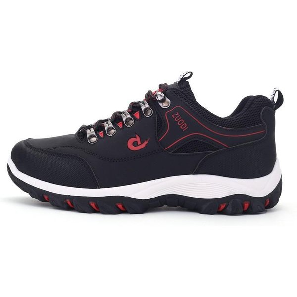 Zapatos De Senderismo VIP Para Hombre Resistentes Al Deslizamiento Zapatillas De Moda Para Exteriores Botas De MontañA Con Cordones Calzado De Trekking Tallas Grandes 38-46 44 Negro-image