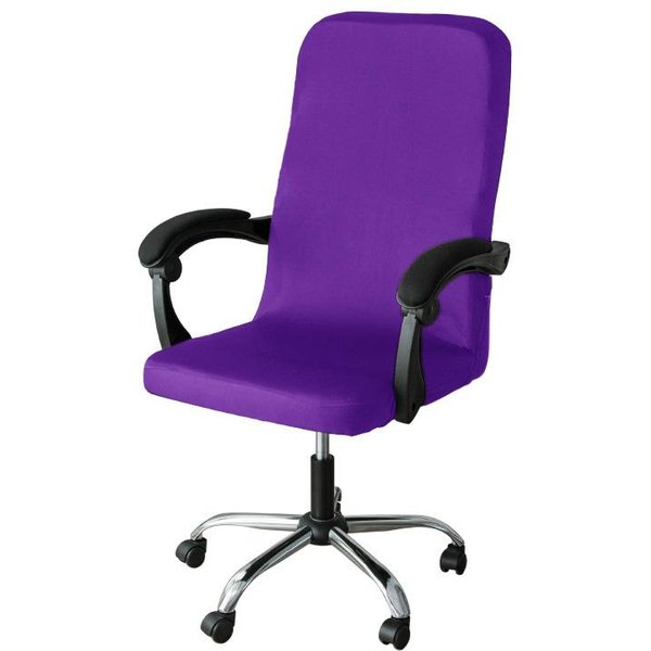 Fundas EláSticas Para Silla Giratoria De Oficina Y Ordenador, Color SóLido, Protector De SillóN Gaming, Spandex, Lavable, Funda Deslizante Para Silla De Estudio S-image