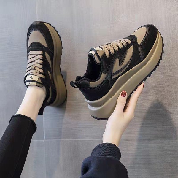 Zapatillas De Suela Gruesa Estilo Forrest Gump Para Mujer, OtoñO E Invierno, Nuevas Para Estudiantes, Zapatos Deportivos Finos Para Ocio, Zapatos Individuales 40 Negro-image
