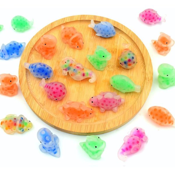 1-24 Szt. Zabawki Fidget Squishy Dla Dzieci Mochi Squishy Zabawki Hurtowo PiłEczki Do ŚCiskania Na Imprezę Z Kulkami Wodnymi Dinozaury ZwierzęTa Morskie Stres Orange-image