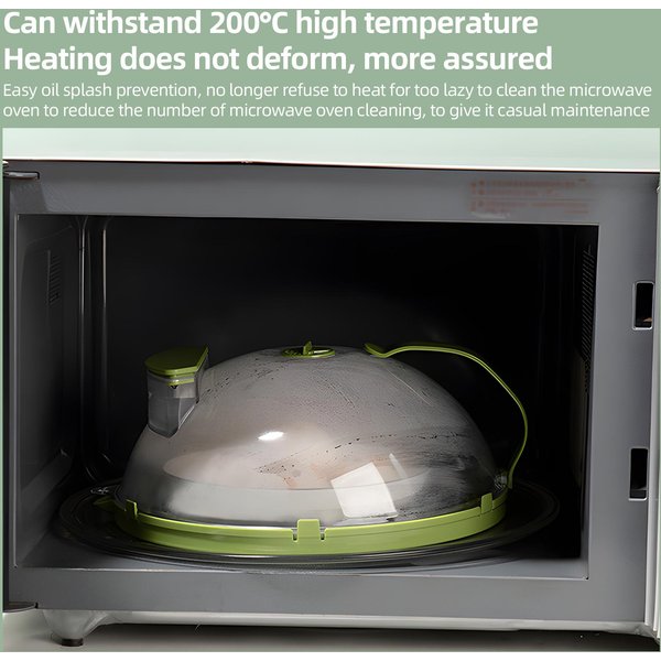 Tapa Antisalpicaduras Para Microondas Para Alimentos Protector Antisalpicaduras Transparente Para Microondas Tapa Para Cocina Con Asa Orificios De VentilacióN De Vapor Ajustables Water Injection-image