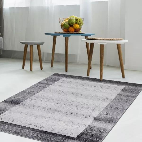 Alfombra De Borde Interior Moderna GeometríA Sala De Estar Dormitorio Cocina Alfombrillas Para Zonas De Lujo Alfombras Abstractas Pasillo DecoracióN Del Hogar Alfombra 80*120Cm-image