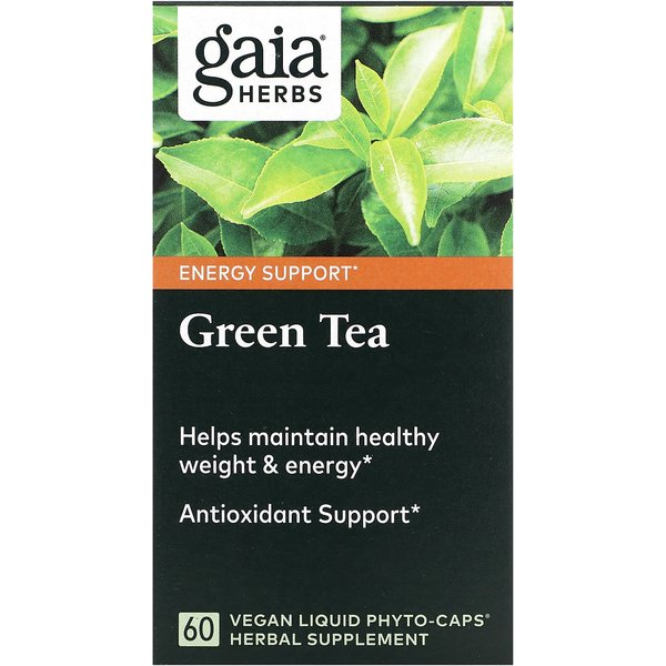 Gaia Herbs, Té Verde, CáPsulas Fito LíQuidas Vegetales, 60 Comprimidos-image