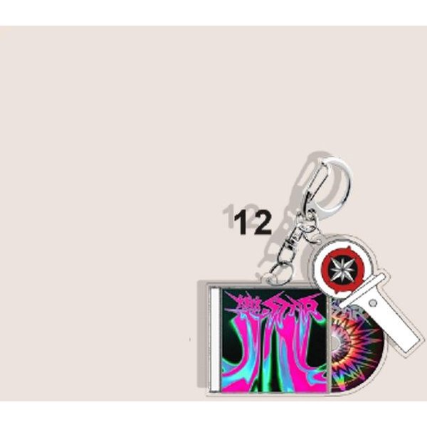 1 Szt. Breloczek 3 W 1 W Stylu PłYty CD Stray Kids - Mini Design Albumu Winylowego Ze ZdjęCiem I PałEczką śWietlną Kpopowy Zawieszka Do Torby Prezent Dla Stay 12 Gray-image