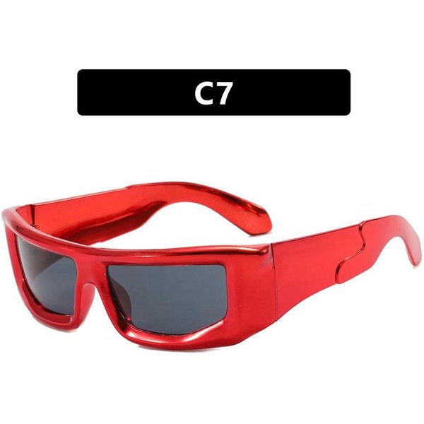 Nuevas Gafas De Sol Rectangulares Vintage Para Mujer Hombre Y2K Gafas De Sol Cuadradas Antirreflejos Hip Hop Gafas Para Hombre Mujer Multi Red-image