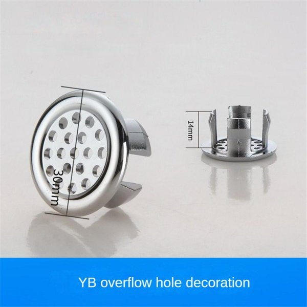 5/1 Piezas Cubierta De Orificio De Rebose Para Fregadero Para DecoracióN De Lavabo De Cocina BañO Cubierta De DesagüE De BañEra TapóN Anillo Redondo De Rebose Para Lavabo B-image