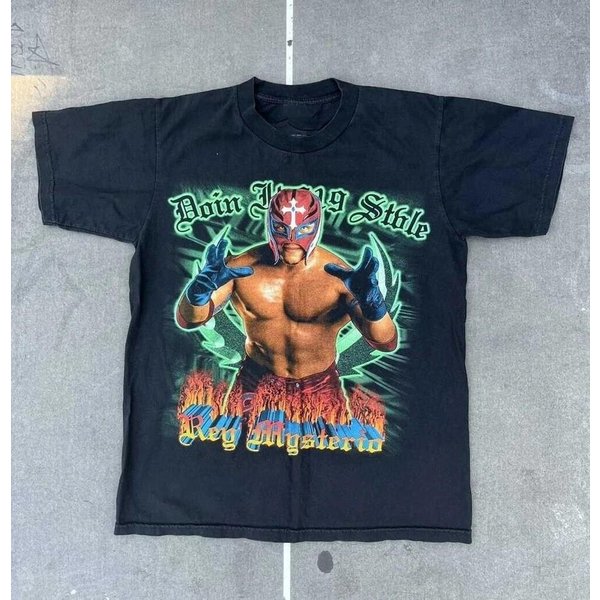 Koszulka Rey Mysterio Czarna BawełNiana T-Shirt Wszystkie Rozmiary S Do 5XL Unisex T-Shirt L-image
