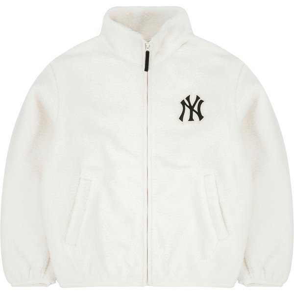MLB Jednokolorowa Kurtka Sherpa Z Haftowanym Logo Unisex Kurtki Kość SłOniowa 3AJPF2916-50IVS S White-image