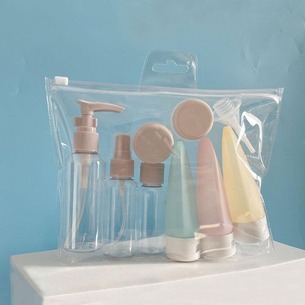 Juego De 11 Botellas De Viaje Con Bolsa De Almacenamiento, TamañO De Viaje, Envases VacíOs Para Crema LíQuida, LocióN, Botella Rociadora De Niebla Fina, Tubos Exprimibles-image