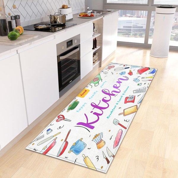 Mata PodłOgowa Do Kuchni Sypialnia Salon DłUgi Dywanik Przy łóżKu Korytarz MięKki Zmywalny Dywan AntypośLizgowa Mata Pod Drzwi WejśCiowe Do łAzienki 50X150Cm-Felt-image