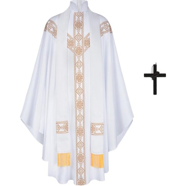 Casulla De Sacerdote CatóLico Vestimenta Para Misa En La Iglesia TúNica Con Estola Y Collares M-image