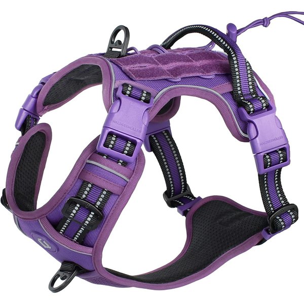 ArnéS Para Perro, ArnéS Para Perro Anti-TiróN, ArnéS Chaleco Para Perro Molle Ajustable Transpirable Para Perro Mediano Grande Reflectante Militar L PúRpura-image
