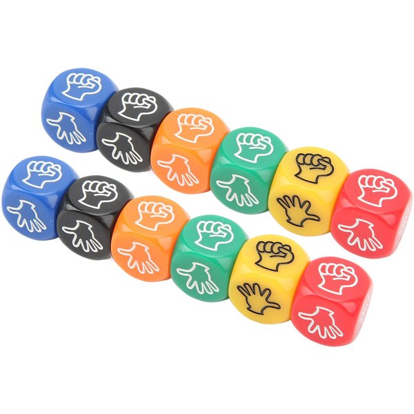 12 Dados Para Juego De Piedra, Papel O Tijera 6 Caras 6 Colores 20Mm Dados Para Juego De Piedra, Papel O Tijera Para Adultos NiñOs Fiesta Familiar Blue-image