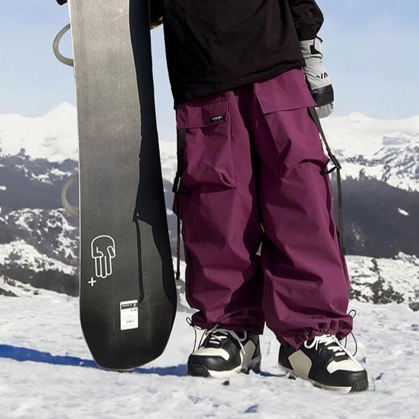 LuźNe Spodnie Narciarskie Dla Kobiet I MężCzyzn Wodoodporne Wiatroszczelne Spodnie Snowboardowe Ocieplane Zimowe Outdoorowe Turystyczne CiepłE Spodnie Narciarskie LuźNe Sportowe Spodnie ŚNieżNe 2XL-image