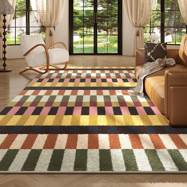 Dekoracja Salonu W Stylu AmerykańSkim Retro Dywan Gruba AntypośLizgowa Mata Do Salonu DużE Dywany Do Sypialni Puszysty Pluszowy Dywan Do Gabinetu 80X120Cm-image
