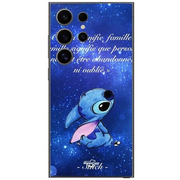 Funda Para Samsung Galaxy S25 Ultra Stitch Disney Stitch Lindo Ohana Significa Familia Negro-image