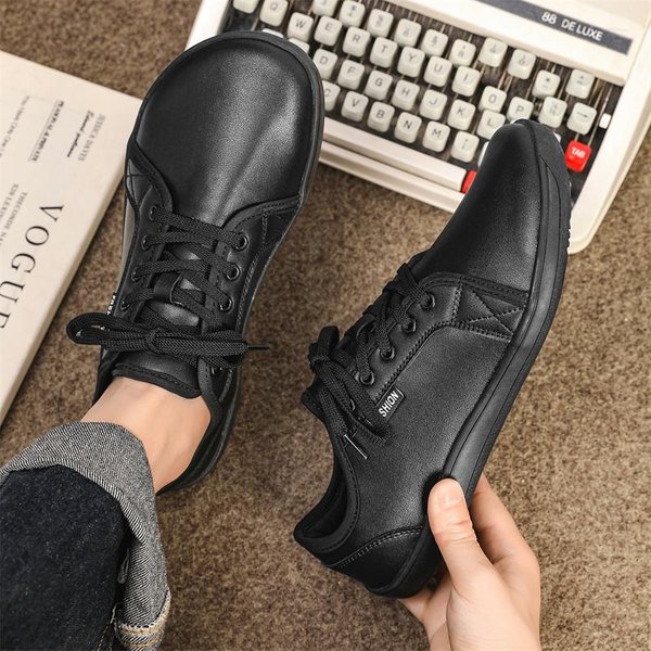 Szerokie, SkóRzane Buty Barefoot Dla MężCzyzn Minimalistyczne, OddychająCe, Wygodne Buty Do Chodzenia Po Szlaku 8888 41 Czarny-image
