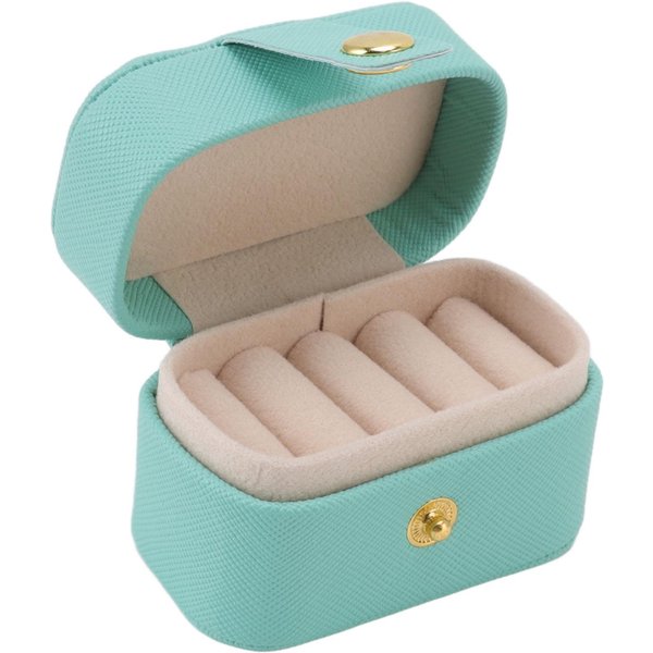 Mini PudełKo Do Przechowywania PierśCionkóW SkóRa PU MałE PudełKo Na BiżUterię Organizer MałY PodróżNy Etui Na Kolczyki Niebieski-image