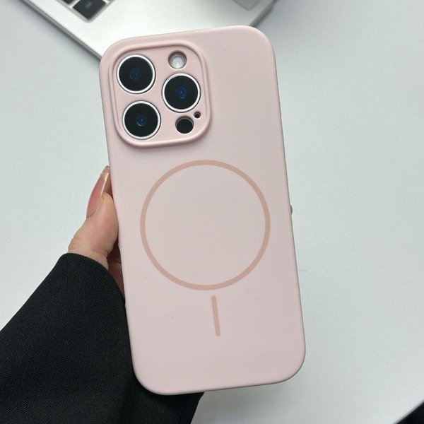 Oryginalne Etui Z PłYnnego Silikonu, MięKkie, Magnetyczne, Do Iphone 16 15 14 Plus 13 12 Pro Max, Ochrona Obiektywu, łAdowanie Bezprzewodowe, ZwykłE Etui For Iphone 14 Pro Max-image