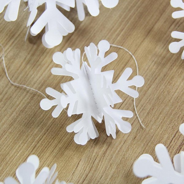 3 Metros 3 TamañOs Decoraciones De Copos De Nieve NavideñOs Adornos De Copos De Nieve Guirnalda Para Hogar Fiesta NavideñA Blanco-image