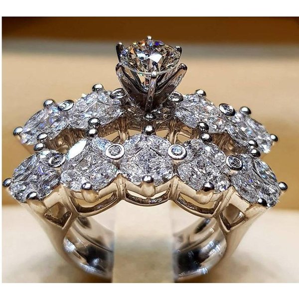 Ojo De Diamante Anillo De Diamante Simulado Chica No. 10 Gray-image