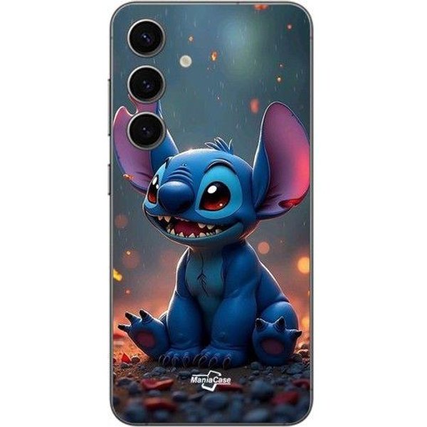 Coque De TéLéPhone - Maniacase - Galaxy S25 Plus - Souple - Silicone - Stitch Mignon 3D Art Negro-image
