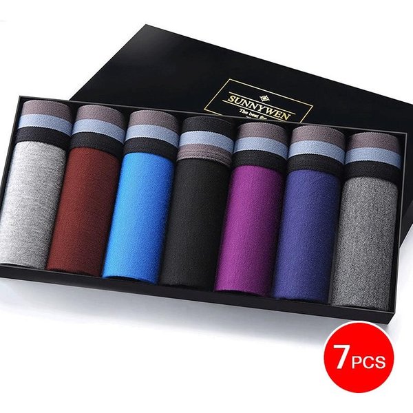 7 Piezas Ropa Interior Masculina AlgodóN Calzoncillos Masculinos Transpirable Calzoncillos Tipo Boxer Masculinos Ropa Interior Lisa Pantalones Cortos CóModos Ropa Interior XXL Gris-image
