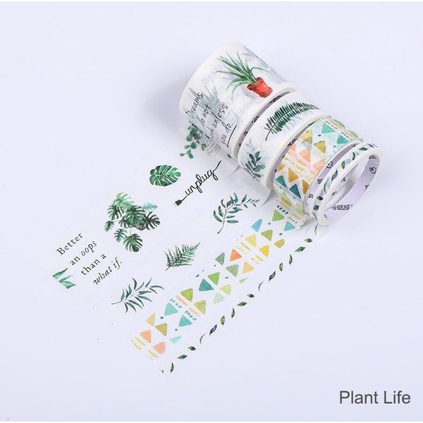 Juego De Cintas Washi, 4 Rollos, 30Mm, 15Mm, 5Mm De Ancho, Cinta Adhesiva Decorativa Colorida, Cinta Adhesiva Plant Life-image