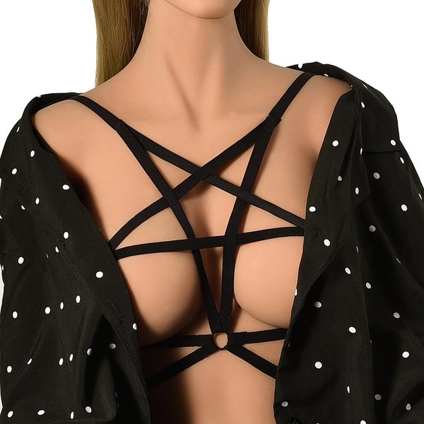 ArnéS Hueco LenceríA Con Tirantes Bondage ArnéS Corporal Sujetador LenceríA Tops Cortos LenceríA Jaula CinturóN ArnéS Ropa Fetichista Mujer Brown-image