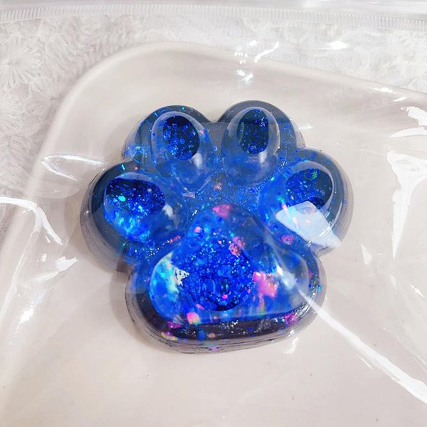 Symulacja Kocia ŁApa Squishy Fidget Toy Urocza Kocia ŁApa Silikonowa Powolny PowróT ŚCiskanie Zabawka OdstresowująCa Zabawka Wentylacyjna Do Uwalniania Stresu Niebieski-image