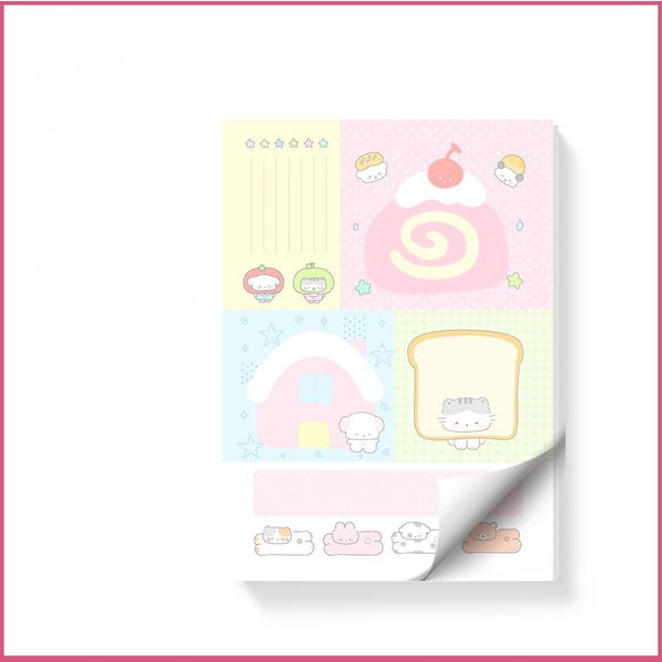 Bloc De Notas De PapeleríA Kawaii, 50 Hojas, Material Para áLbumes De Recortes, Papel De Notas, Notas Multipliegues, Accesorios Para Oficina, Libro Decorativo-image