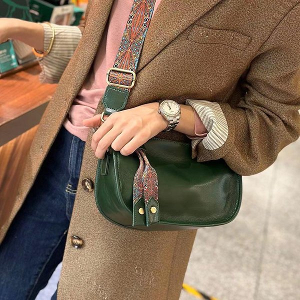 Oryginalna SkóRzana Torebka Damska Typu Crossbody, Uniwersalna Torebka Typu Shell, Nowa Torebka Damska Ze SkóRy BydlęCej, Modna Torba Na Ramię Black-image