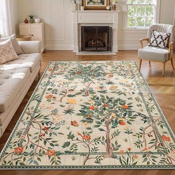 Vintage Cottagecore Kwiatowy Dywanik Retro Botaniczny Kwiatowy MięKki AntypośLizgowy Dywan Boho Ilustracja Design Dywan Do Salonu Sypialni 50X80Cm-image