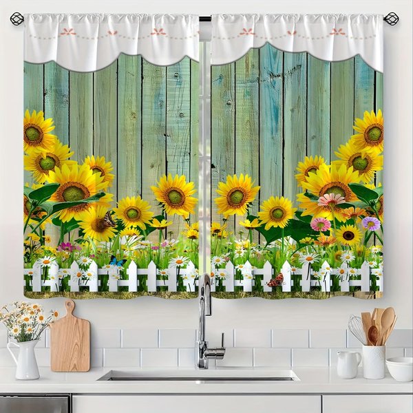 2 Piezas Cortinas Con PatróN De JarróN Floral Cortinas Decorativas Para Ventana Tratamientos Para Ventana Para Dormitorio Sala De Estar DecoracióN Del Hogar DecoracióN De La HabitacióN 100W130H(Cm)40X51In&Grommet Top-image