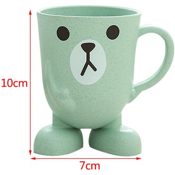 Vaso De BañO Vaso Para Enjuague Bucal Paja De Trigo Animal De Dibujos Animados Vaso Para Cepillo De Dientes Soporte PortáTil Para Cepillo De Dientes Suministros De BañO-image