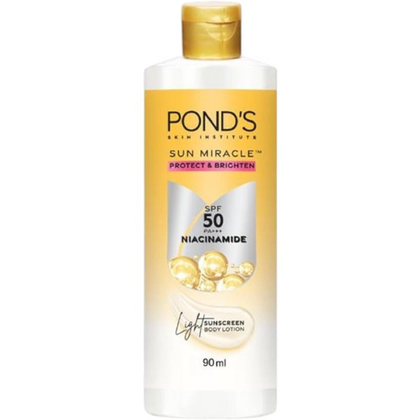 Pond's Sun Miracle LocióN Corporal Protectora Solar SPF 50 Pa+++ 90Ml Sin Rastro Blanco, ProteccióN UV Diaria Ligera Con 1% De Niacinamida-image