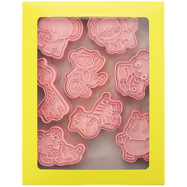8 Piezas Cortador De Galletas Forma De Animal PláStico De Grado Alimenticio Molde Para Hornear Galletas Cortador Para Galletas Fondant-image